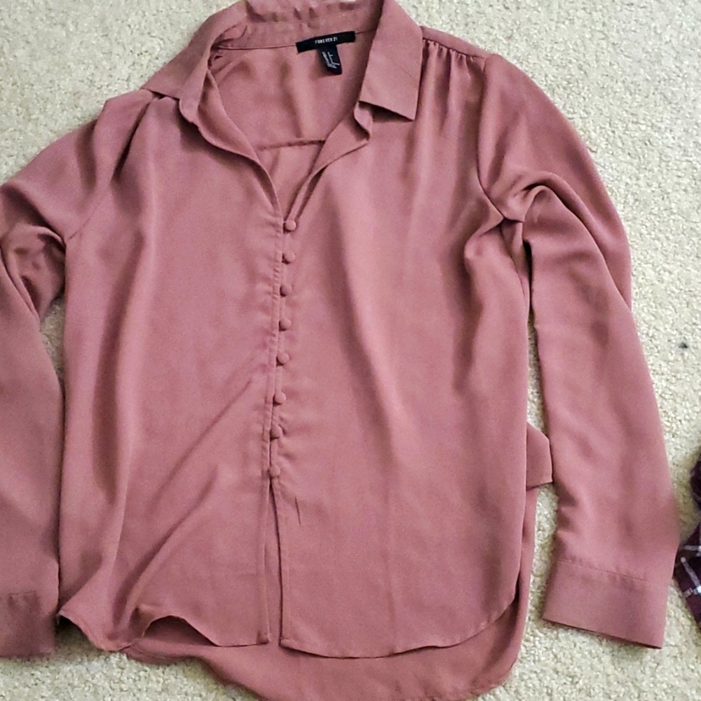 NWOT Forever 21 small blouse mauve/dusty pink